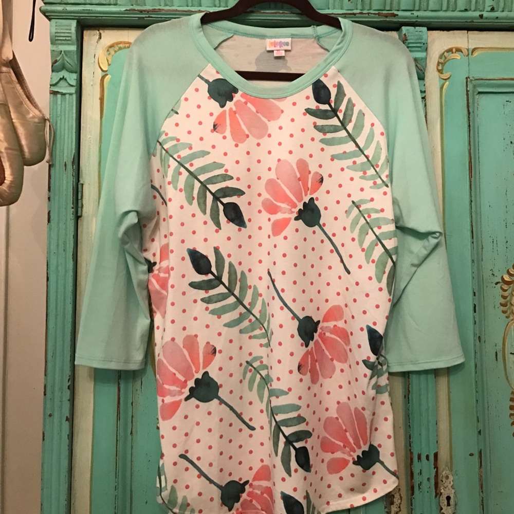 LuLaRoe Mint peach floral Randy XL NEW